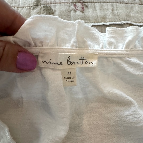 *Stitch Fix* Nine Britton Sz XL Debbie Flutter Sleeve Blouse EUC - Picture 7 of 8